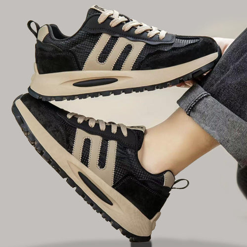 Men's Platform German Army Style Retro Running Sneakers - Style B141 front product view