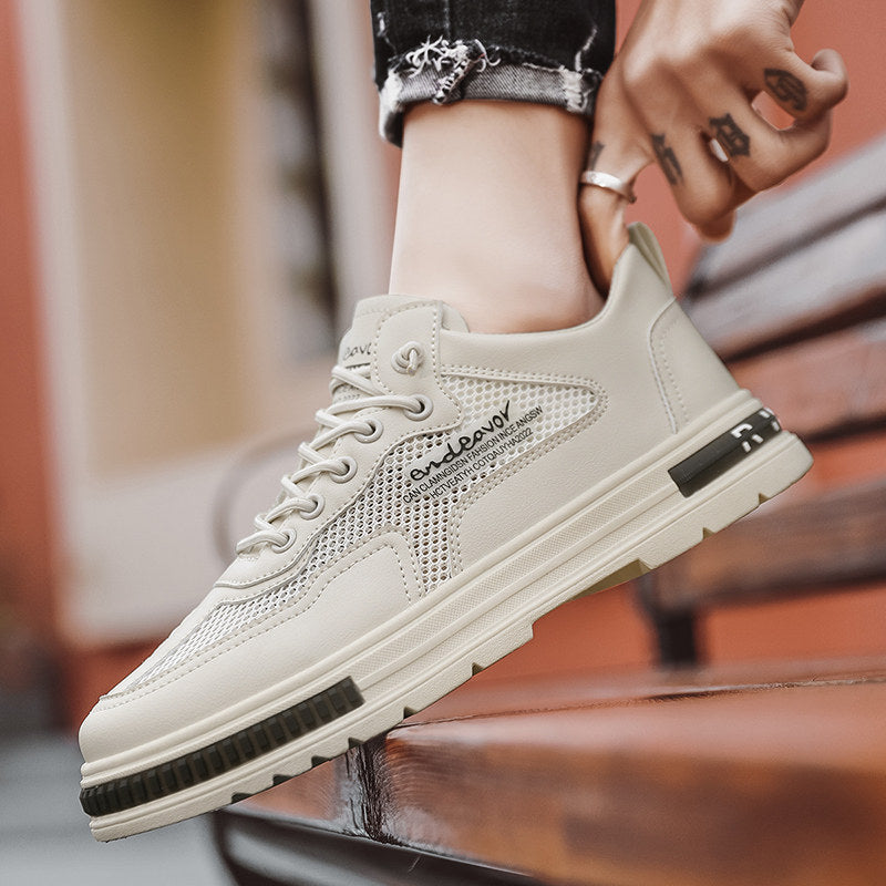 Men's Mesh Platform Casual Sneakers - Style 877A front product view