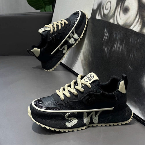 Men's Platform Casual Sneakers - Style 77C7 front product view