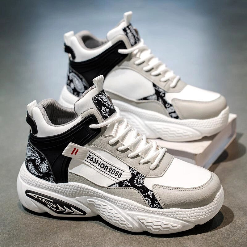Men's High-Top Platform Casual Sneakers - Style B56F front product view