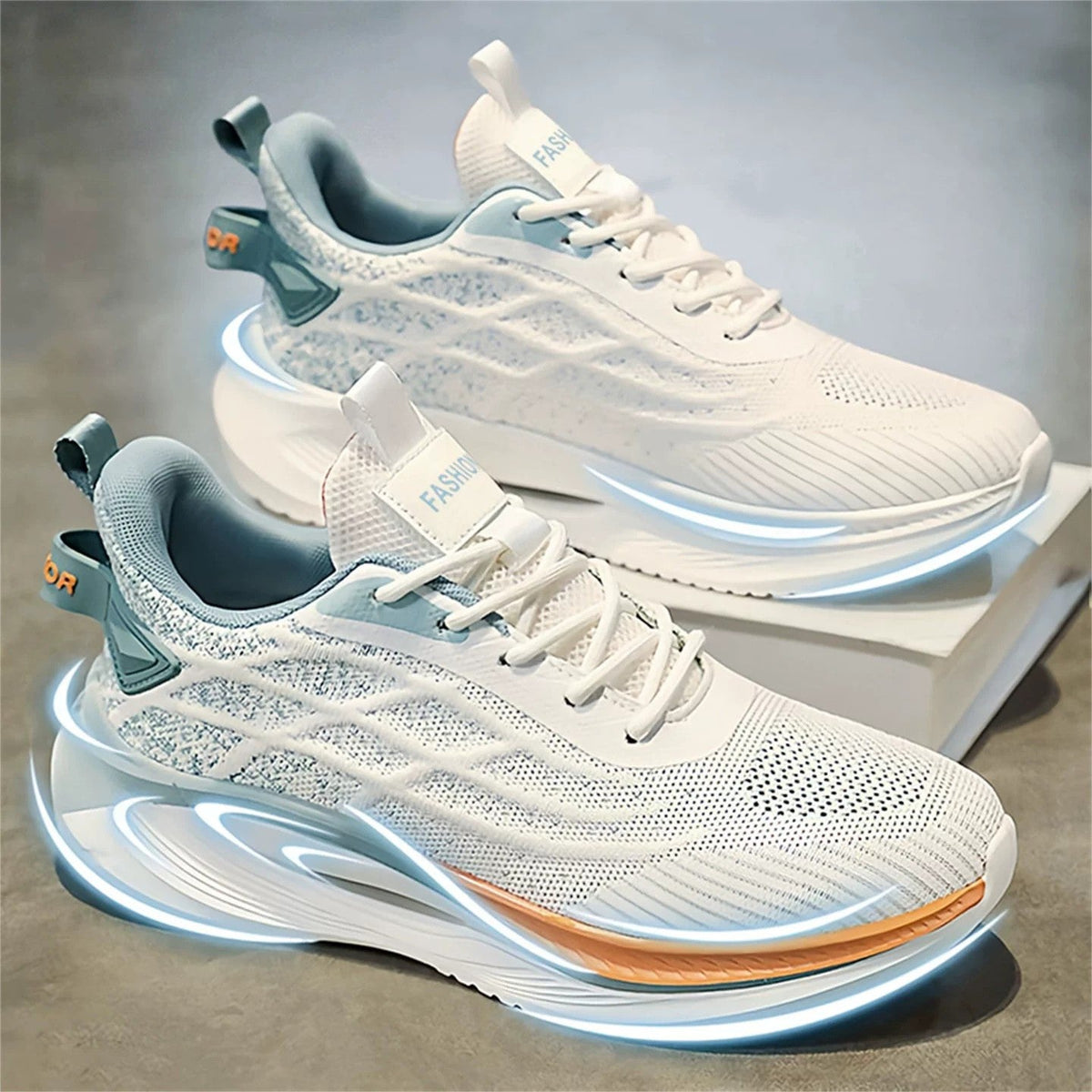 Men's Mesh Platform Running Sneakers - Style 367D front product view