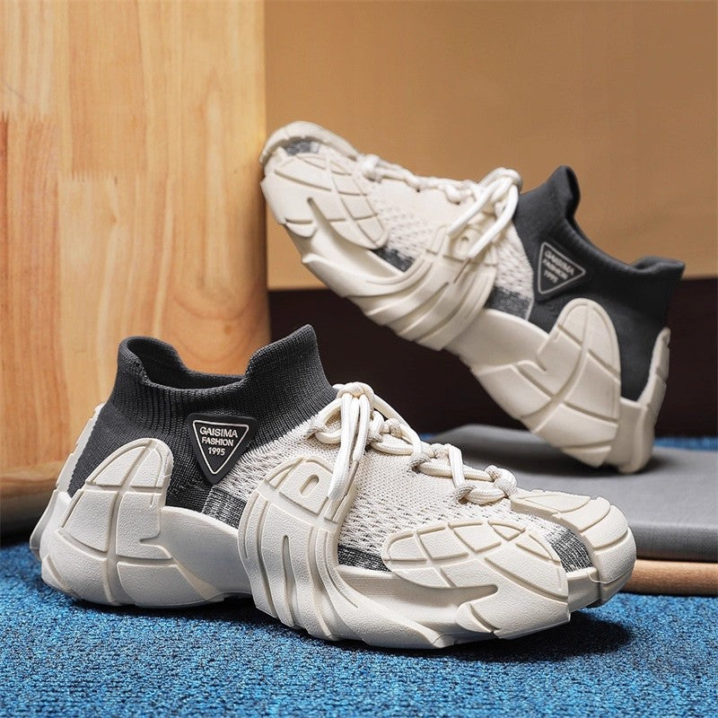 Men's Mesh Platform Casual Sneakers - Style AFBA front product view