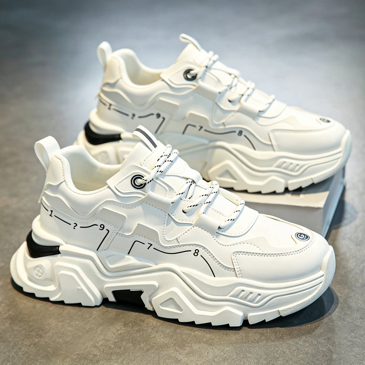 Men's Platform Casual Sneakers - Style 69B8 front product view