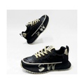 Men's Black, Gray and Navy Platform Casual Sneakers - studio white background