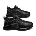 Men's Black, Olive and Navy Casual Sneakers - studio white background
