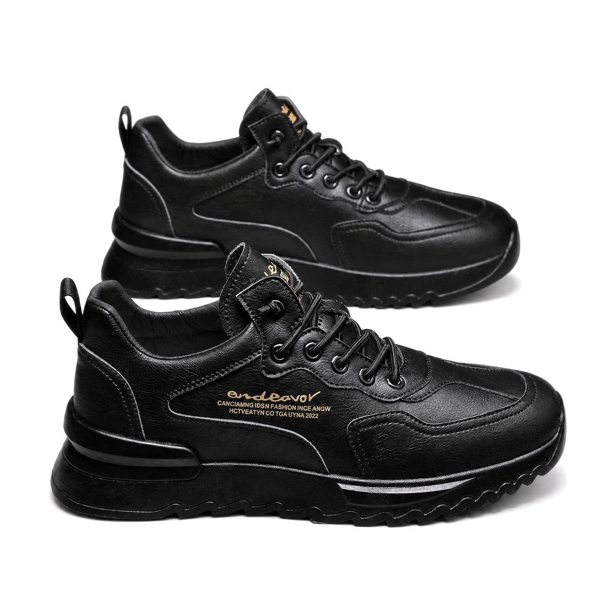 Men's Black, Olive and Navy Casual Sneakers - studio white background