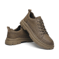 Men's Gray, Olive and Black Dress Shoes - studio white background