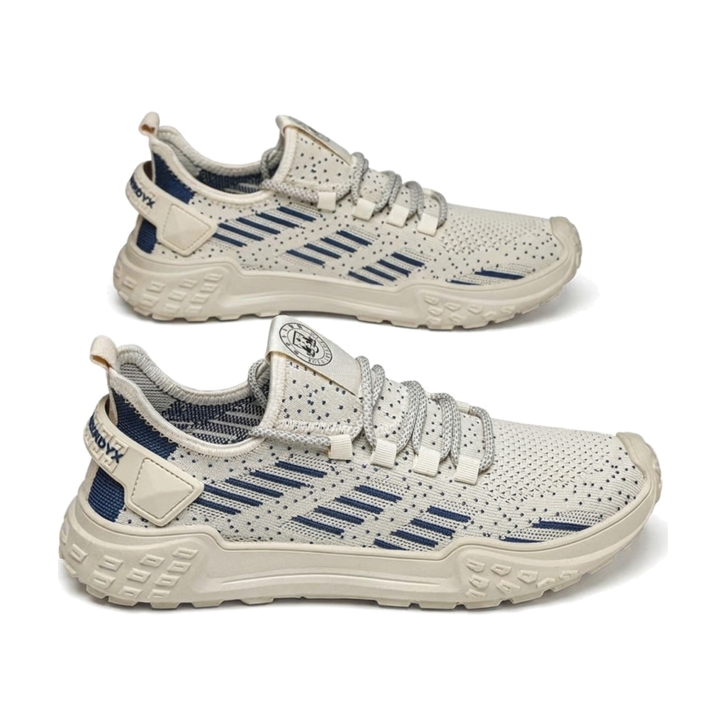 Men's Silver, Gray and Navy Mesh Slip-On Sneakers - studio white background