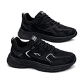 Men's White, Black and Navy Mesh Retro Running Sneakers - studio white background