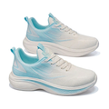 Men's White, Silver and Cream Mesh Platform Running Sneakers - studio white background