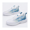 Men's White, Silver and Gray Mesh Running Sneakers - studio white background